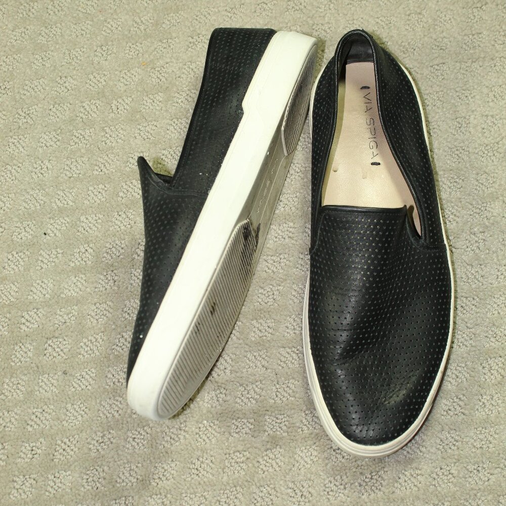 Via Spiga Galea Women's Size 12 Black Perforated Sneakers